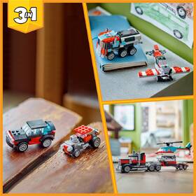 Stavebnice LEGO® Creator 3 v 1 31146 Náklaďák s plochou korbou a helikoptéra 

 obrázek produktu 4 z 9