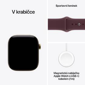 Chytré hodinky Apple GPS + Cellular 42 mm zářivě zlatý titan, burgundsky červený sportovní řemínek - S/M 

 obrázek produktu 6 z 6