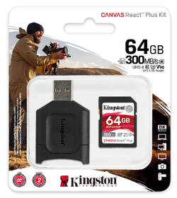 Paměťová karta Kingston SDXC 64GB UHS-II U3 (300R/260W) + čtečka 

 obrázek produktu 2 z 2