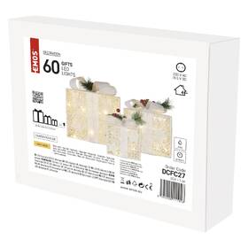 LED dekorace EMOS 60 LED dárky s ozdobou, 3 velikosti, vnitřní, teplá bílá 

 obrázek produktu 5 z 5