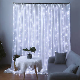 Vánoční osvětlení ColorWay vnitřní, 300 LED, 3× 3m, 220–240V AC, studená bílá 

 obrázek produktu 1 z 18