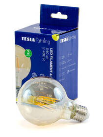 Žárovka LED Tesla Lightning globe G80 filament, E27, 5W, teplá bílá 

 obrázek produktu 2 z 2