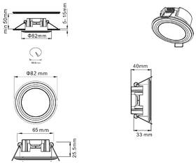 Vestavné svítidlo TRIO Argus 3 ks chrom
