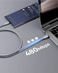 Kabel Voltme Powerlink Rugg Series USB-C/USB-C, CTC 5A/100W 1,8m šedý

 obrázek produktu 3 z 4