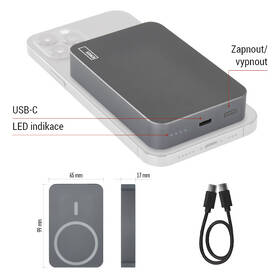 Powerbanka EMOS WI 1046, 10 000 mAh, 20 W+Wireless šedá

 obrázek produktu 18 z 19