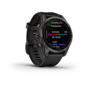 Chytré hodinky Garmin fenix 7S Sapphire Solar - Titan Carbon Gray/Black Silicone Band 

 obrázek produktu 7 z 10