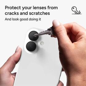 Ochranné sklo čočky fotoaparátu ZAGG InvisibleShield Premium GL (CameraRings) na Apple iPhone 17/16/16 Plus černé

 obrázek produktu 7 z 11