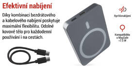 Powerbanka EMOS WI 522, 5 000 mAh, 20 W+Wireless šedá

 obrázek produktu 16 z 19