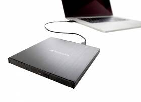 Externí Blu-ray vypalovačka Verbatim Slimline Ultra HD 4K USB-C černá barva

