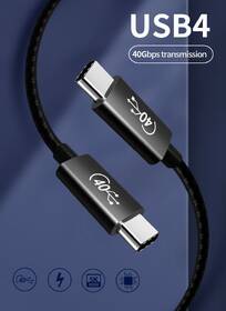 Kabel PremiumCord Thunderbolt 3, 40Gbps, USB4, 0,5m černý

 obrázek produktu 4 z 4