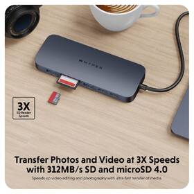 USB Hub HyperDrive EcoSmart Gen.2 Dual HDMI USB-C 11-in-1 140W PD3.1 Pass-thru 

 obrázek produktu 4 z 7