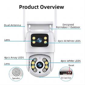 IP kamera IMMAX NEO LITE SMART Security DOUBLE , 355° 90°, Wi-Fi, Tuya bílá

 obrázek produktu 12 z 12