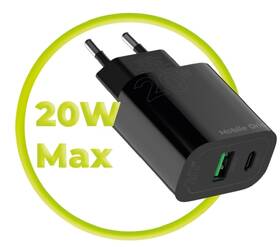 Nabíječka do sítě Mobile Origin PD20W MO12, 1x USB-A, 1x USB-C černá

 obrázek produktu 10 z 14