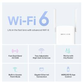 Wi-Fi extender Mercusys ME60X AX1500 Wi-Fi 6 bílý

 obrázek produktu 2 z 3