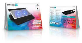 Chladící podložka pro NTB Connect IT FrostBlas na 15,6" černá barva
