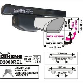 Příčníky Diheng 115cm uzamykatelný stříbrný (2 ks) 

 obrázek produktu 2 z 3
