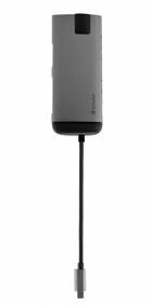 USB Hub Verbatim USB-C/3xUSB 3.0, HDMI, SD, MicroSD, RJ45 šedá barva
