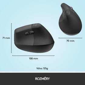 Myš Logitech Lift Vertical Ergonomic šedá

 obrázek produktu 9 z 9