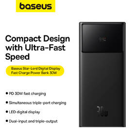Powerbanka Baseus Star-Lord 30000mAh 30W USB/USB-C černá

 obrázek produktu 9 z 16