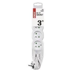 Kabel prodlužovací EMOS 4x zásuvka, 3m bílý

 obrázek produktu 1 z 3
