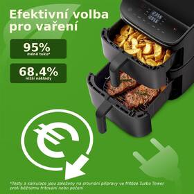 Fritéza horkovzdušná COSORI Turbo Tower, 10,8 l černá barva
