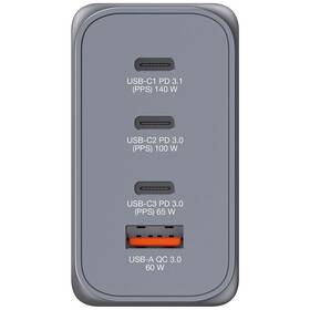 Cestovní adaptér Verbatim GNC-240 GaN, 240W, 3x USB-C PD, 1x USB QC šedý

 obrázek produktu 1 z 4