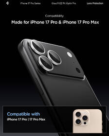 Ochranné sklo čočky fotoaparátu Spigen tR EZ Fit Optik Pro na Apple iPhone 17/16/15/14 Pro / 17/16/15/14 Pro Max stříbrné

 obrázek produktu 5 z 11