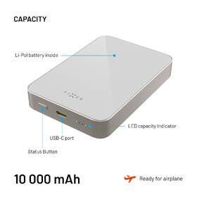Powerbanka FIXED MagZen 10 Crystal s Qi2 a MagSafe, 10000 mAh titanová

 obrázek produktu 6 z 10