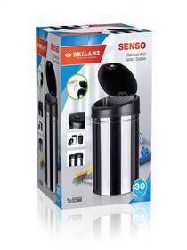 Bezdotykový odpadkový koš BANQUET SENZO 30 l černý/nerez

 obrázek produktu 1 z 8