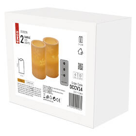 LED dekorace EMOS vosková svíčka, 12,5 cm, 2x AA, vintage, 2 ks, ovladač, časovač 

 obrázek produktu 4 z 4