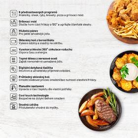 Fritéza horkovzdušná Lauben Glass&Grill Air Fryer 3in1 5500BG šedá

 obrázek produktu 15 z 19