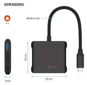 USB Hub FIXED Quadri 5-port USB-C, 140W PD 3.1 černý

 obrázek produktu 5 z 6