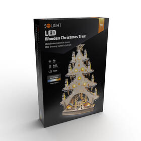 LED dekorace Solight dřevěný vánoční stromek, 23x LED, přírodní barva, 64cm, 2x AA 

 obrázek produktu 5 z 5