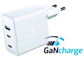 Nabíječka do sítě Swissten GaN 70W, 2x USB-C, 1x USB bílá

 obrázek produktu 1 z 3