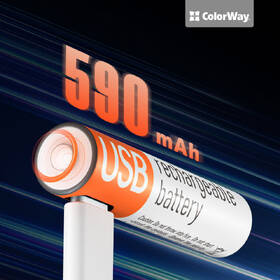 Baterie nabíjecí ColorWay AAA 590mAh, Li-Pol, USB-C, 1.5V, 6ks 

 obrázek produktu 3 z 3
