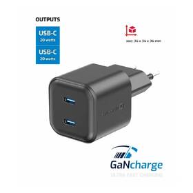 Nabíječka do sítě Swissten GaN, PD 2x USB-C 20W černá

 obrázek produktu 1 z 3