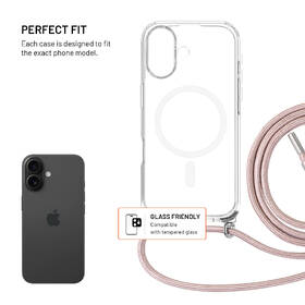 Kryt na mobil FIXED MagPure Neck s růžovou šňůrkou na krk na Apple iPhone 17 průhledný

 obrázek produktu 1 z 8