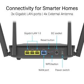 Router Asus RT-AX52 Pro (AX3000), Dual Band WiFi 6 černý

 obrázek produktu 3 z 9