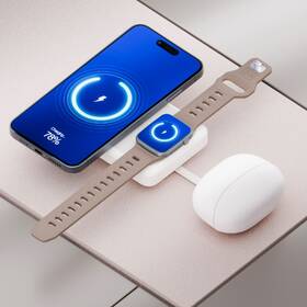 Powerbanka 3mk SafeCell 4in1 Semi-Solid 10000 mAh, 22.5 W, MagSafe, nabíjení Apple Watch béžová

 obrázek produktu 1 z 6