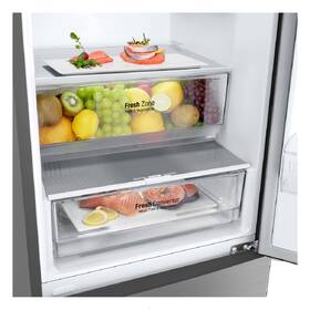 Chladnička s mrazničkou LG GBP62PZNBC stříbrná barva
