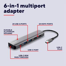 USB Hub Trust Dalyx 6-in-1 USB-C stříbrný

 obrázek produktu 7 z 9