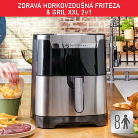 Fritéza horkovzdušná Tefal Easy Fry & Gril XXL EY801D15 černá barva
