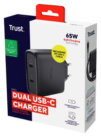 Nabíječka do sítě Trust MAXO 65W 2-Port GaN, USB-C černý

 obrázek produktu 6 z 12