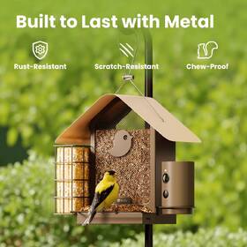 Ptačí krmítko Birdfy Metal V, kovové s kamerou a solárním panelem (AI předplatné) hnědý

 obrázek produktu 3 z 8