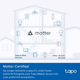 Chytrá zásuvka TP-Link Tapo P110M, s měřením spotřeby a Matter bílá barva
