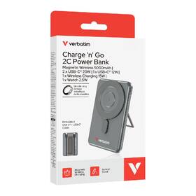 Powerbanka Verbatim Charge 'n' Go 2C, 2× USB-C, 5000 mAh šedá

 obrázek produktu 7 z 7