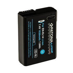Baterie PATONA pro foto Nikon EN-EL14/EN-EL14A 1030mAh Li-Ion Platinum, USB-C černá

 obrázek produktu 4 z 4