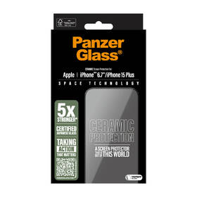 Tvrzené sklo PanzerGlass Ceramic na Apple iPhone 16 Plus/15 Plus s instalačním rámečkem 

 obrázek produktu 2 z 4