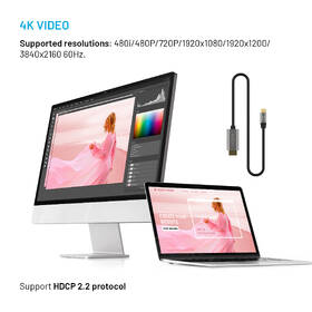 Kabel FIXED USB-C/HDMI 2.0 4K60Hz, 2m černý/šedý

 obrázek produktu 4 z 10