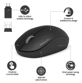Myš PORT CONNECT Wireless Collection černá barva
